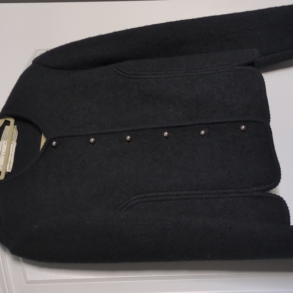 100% Wool Vintage Black Lady Jacket - Picture 2 of 5